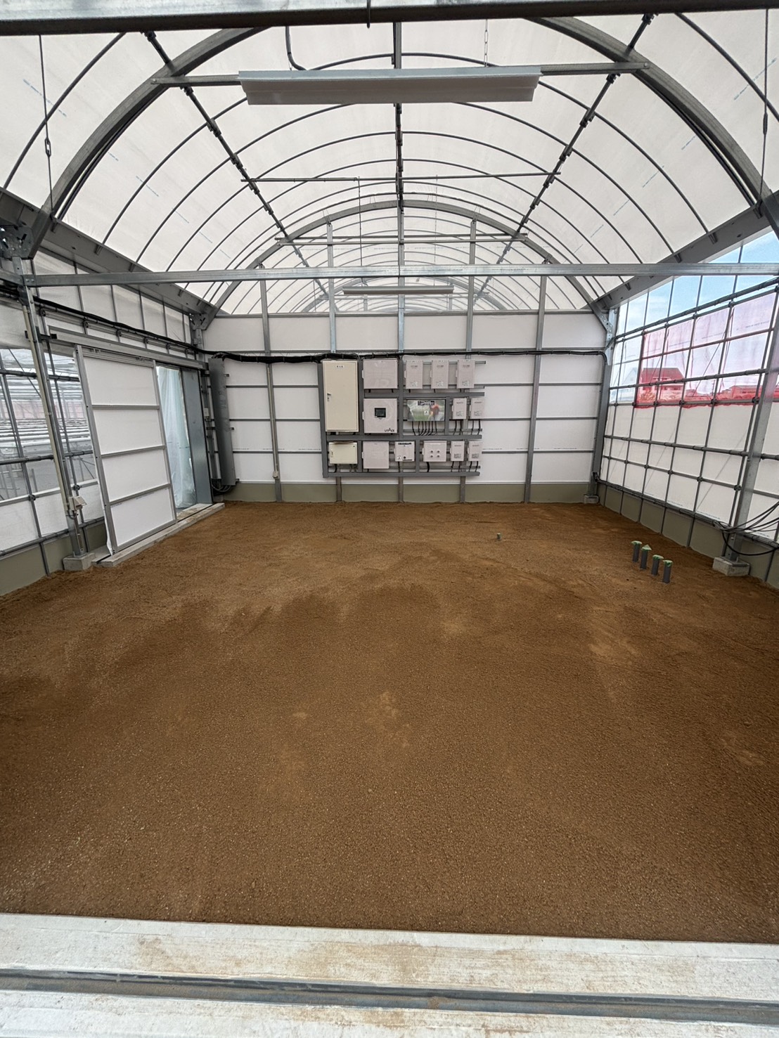 各務原市ビニールハウス内土均し・整地工事完了の様子